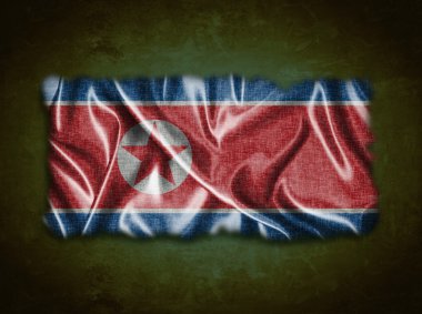 Vintage Kuzey Kore bayrağı.