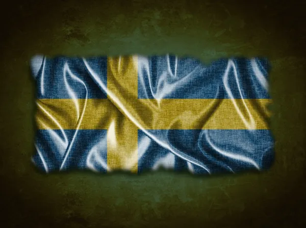 Ročník Švédsko vlajka. — Stock fotografie