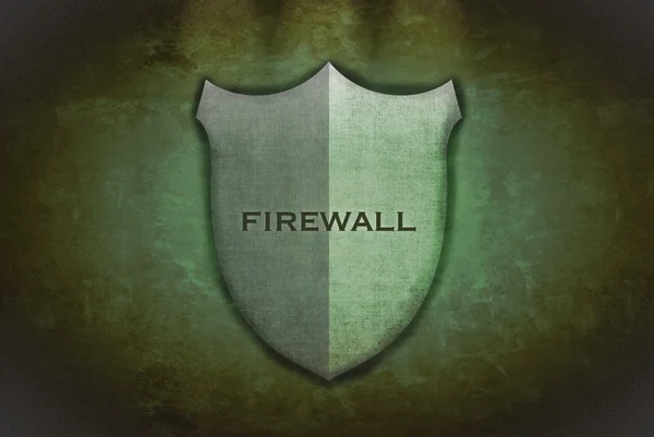 Brána firewall štít. — Stock fotografie