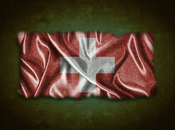 Vintage Svájc zászló. — Stock Fotó