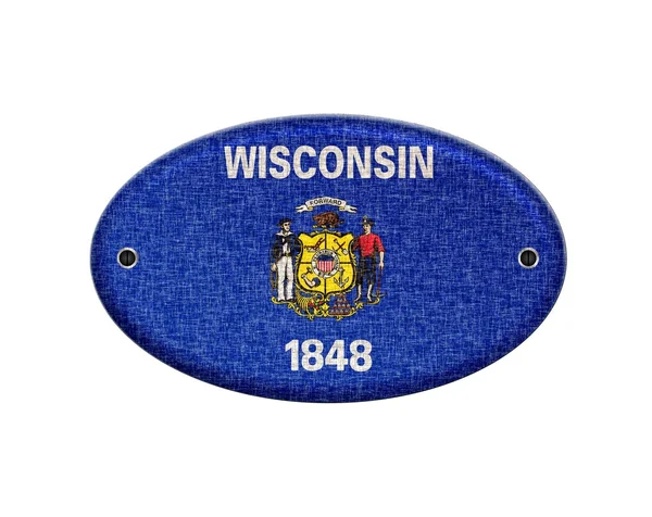 Wooden sign of Wisconsin. — Stock Photo, Image