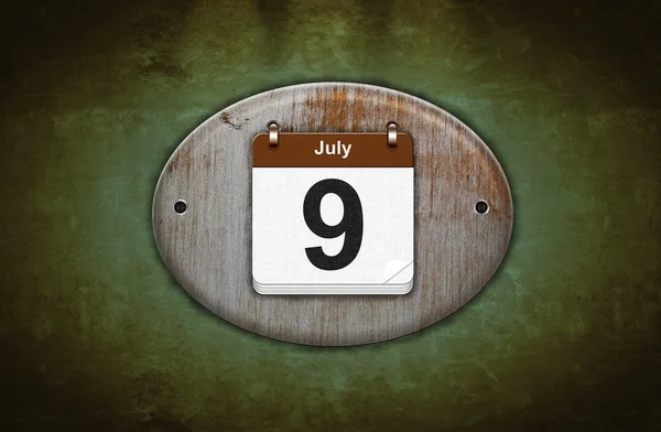 eski ahşap takvim ile 9 Temmuz.