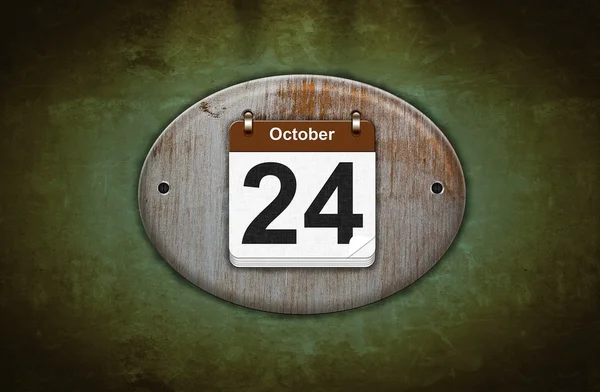 Ancien calendrier en bois avec 24 octobre . — Photo