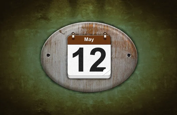 Oude houten kalender met 12 mei. — Stockfoto