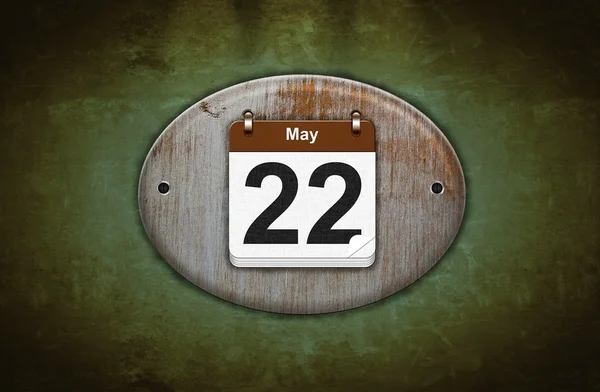 Starý dřevěný kalendář s 22 květen. — Stock fotografie