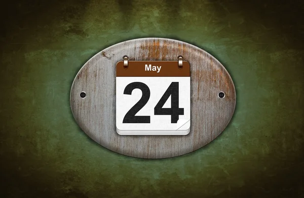 Vecchio calendario in legno con 24 maggio . — Foto Stock