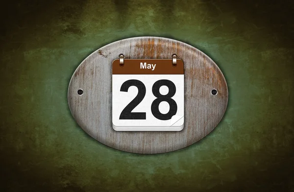 Oude houten kalender met 28 mei. — Stockfoto