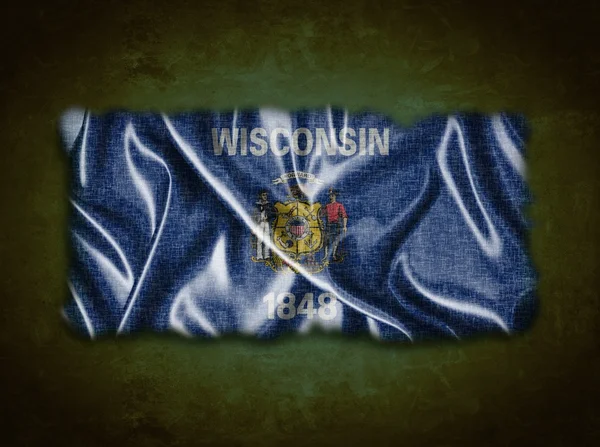 Ročník Wisconsinu vlajka. — Stock fotografie