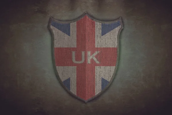 Ασπίδα με σημαία Ηνωμένου Βασιλείου. — Φωτογραφία Αρχείου