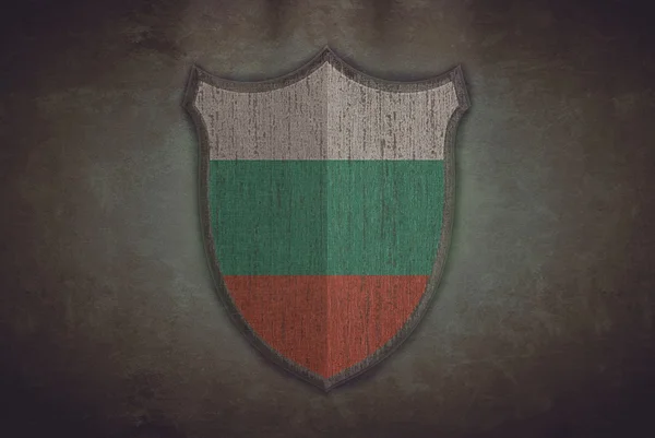 Escudo con bandera de Bulgaria . —  Fotos de Stock