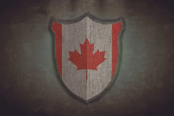 Escudo con bandera de Canadá . — Foto de Stock