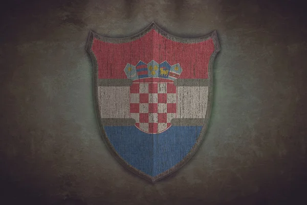Щит с флагом Хорватии . — стоковое фото