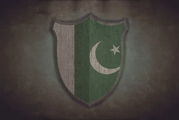 Shield with Pakistan flag. — Stock Photo, Image