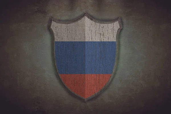 Shield with Russia flag. — Stock Photo, Image