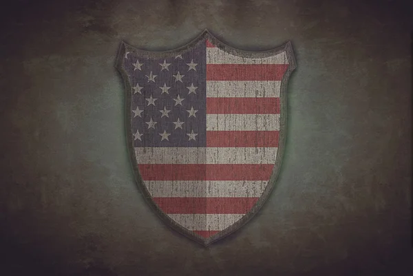 Shield with Usa flag. — Stock Photo, Image