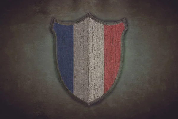 Shield with France flag. — Stock Photo, Image