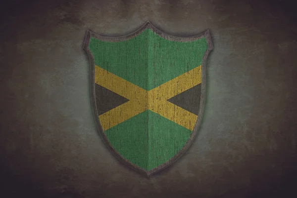 Escudo com bandeira da Jamaica . — Fotografia de Stock