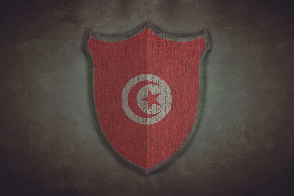 Ασπίδα με σημαία της Τυνησίας. — Φωτογραφία Αρχείου