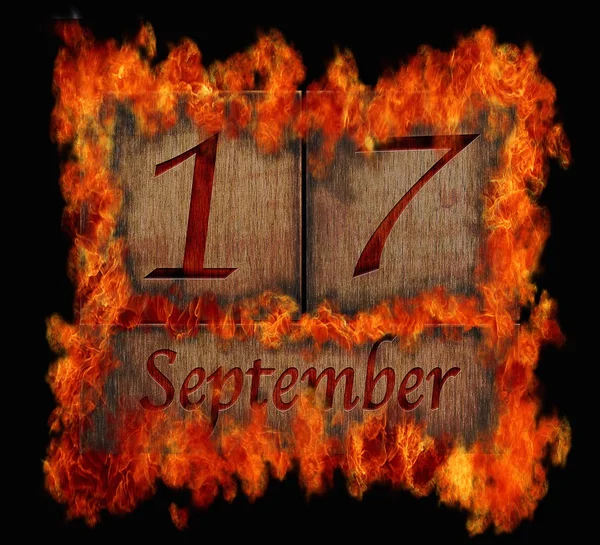 Spalanie drewna kalendarz 17 września. — Zdjęcie stockowe