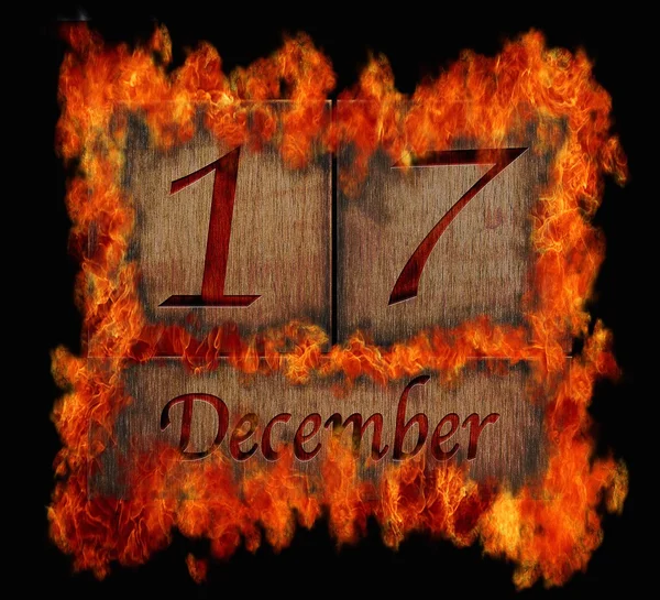 非常に熱い木製カレンダー 12 月 17 日. — ストック写真