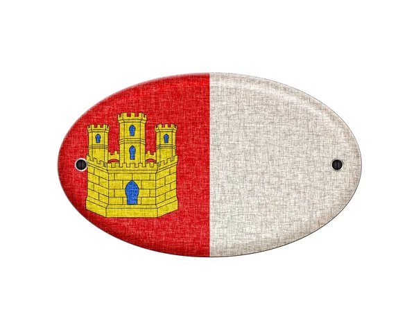 Bandeira de madeira Castilla La Mancha . — Fotografia de Stock