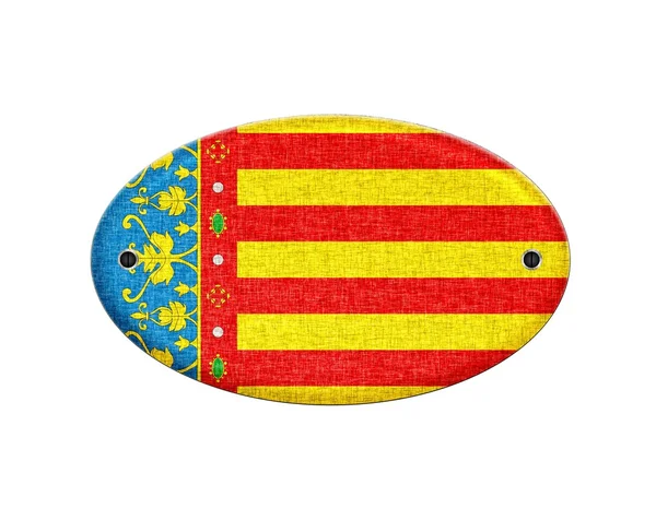 Wooden Valencia flag. — Stock Photo, Image