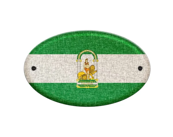 Деревянный флаг Андалусии . — стоковое фото