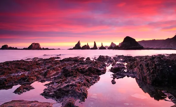 Salida del sol en el Golfo de Vizcaya . — Foto de Stock