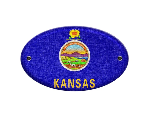 Wooden sign of Kansas. — Stock Photo, Image