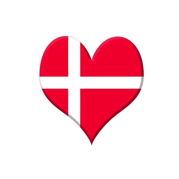 Denmark heart. — Stock Photo, Image