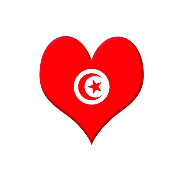 Tunisia heart. — Stock Photo, Image