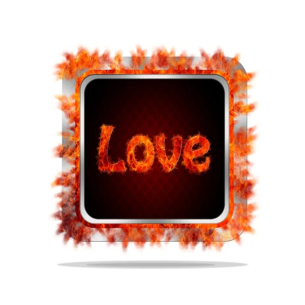 Love burning button. — Stock Photo, Image