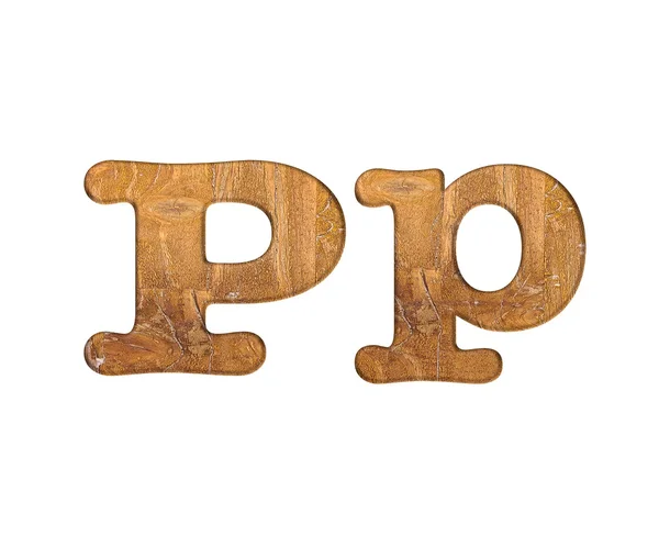 Carta P de madeira . — Fotografia de Stock