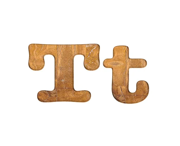 Lettera T di legno . — Foto Stock