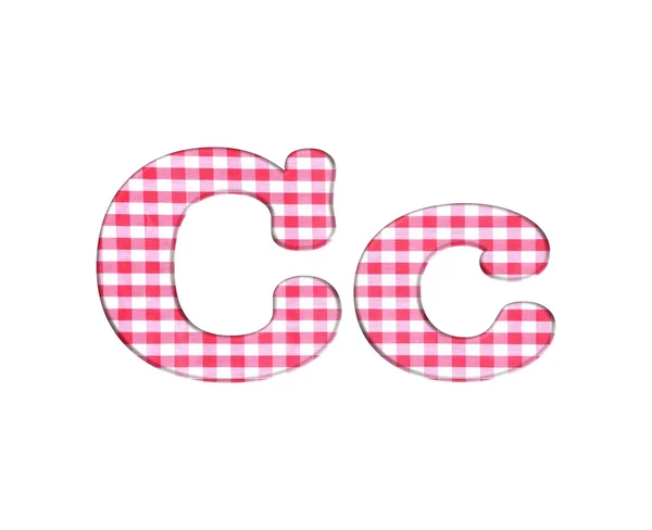 Gingham de tela Abc, letra C . — Foto de Stock