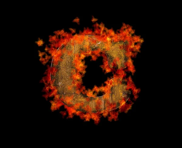 Letter C wooden burning. — Stock Photo, Image