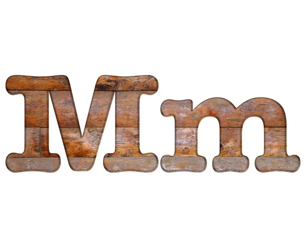 Lettera M di legno . — Foto Stock