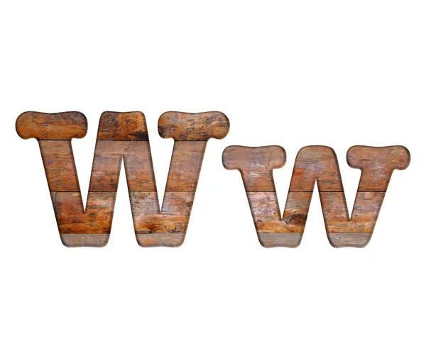 Carta W de madeira . — Fotografia de Stock
