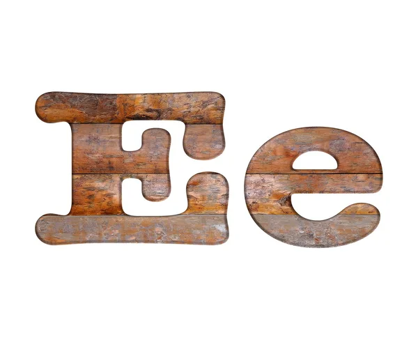 Letter E wooden. — Stock Photo, Image