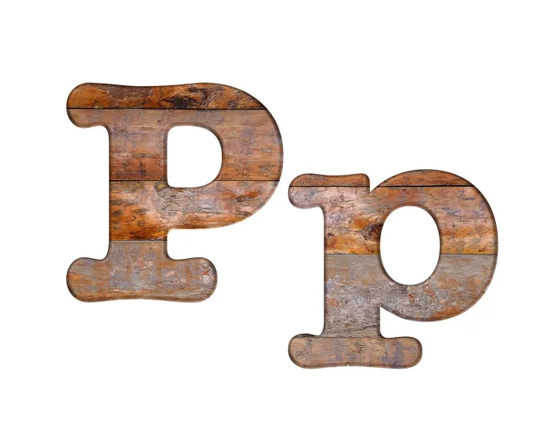 Carta P de madeira . — Fotografia de Stock