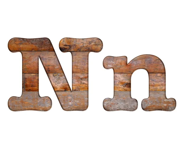 Letter N wooden. — Stockfoto