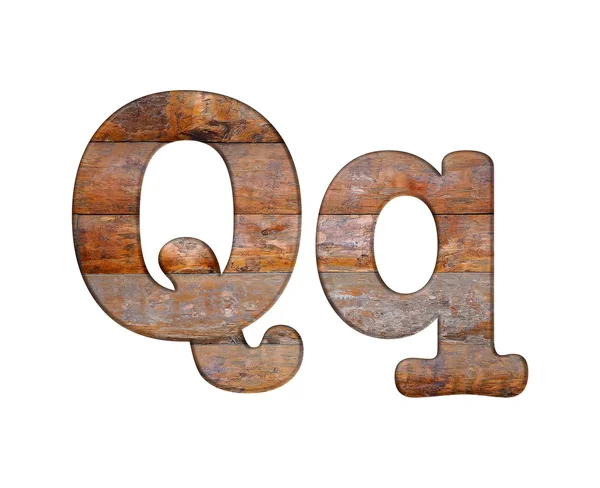 Lettera Q in legno . — Foto Stock