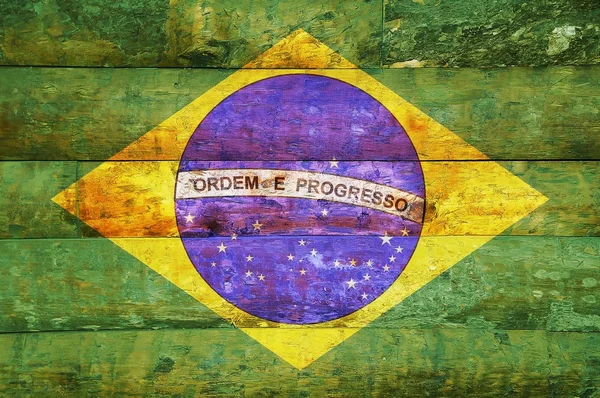 ブラジルの木製の旗. — ストック写真
