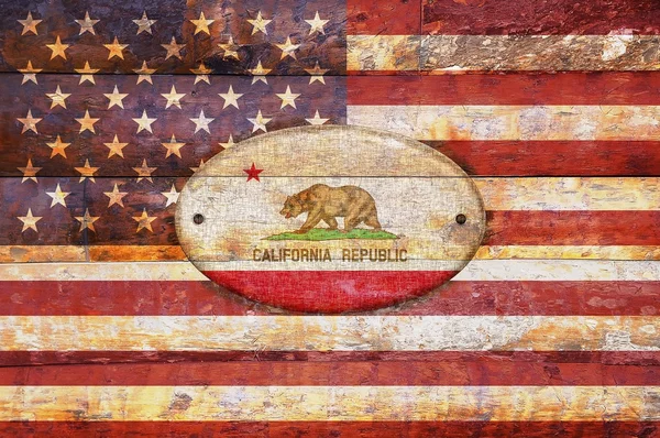 Drapeau en bois de Californie . — Photo