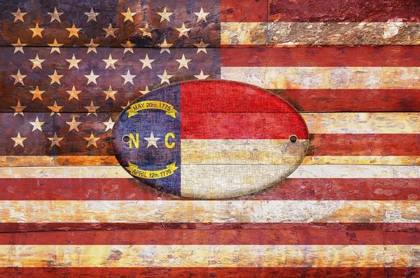 Træ flag North Carolina . - Stock-foto
