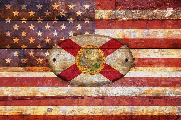 Bandera de madera de Florida . —  Fotos de Stock