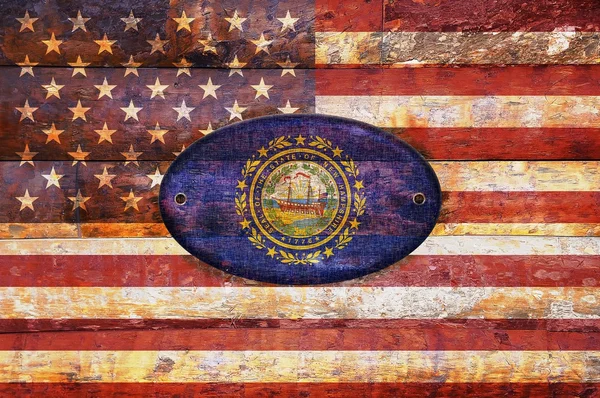 Houten vlag van new hampshire. — Stockfoto