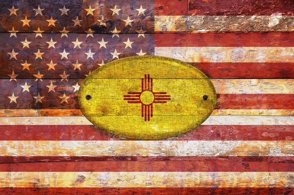 Bandera de madera de Nuevo México . —  Fotos de Stock