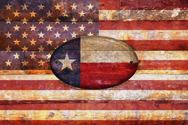 Drewniany Flaga stanowa Teksasu. — Zdjęcie stockowe