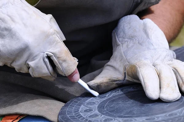 Artisan carved slate. — Stock Photo, Image